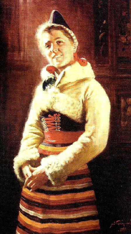 jenny nystrom rattvikskulla i vinterdrakt china oil painting image